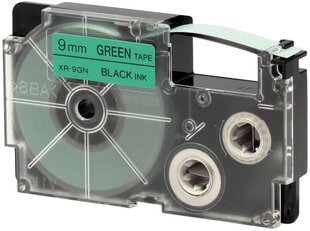 Casio XR-9GN Label Tape Dore -yhteensopiva, musta ja vihreä hinta ja tiedot | Tulostustarvikkeet | hobbyhall.fi