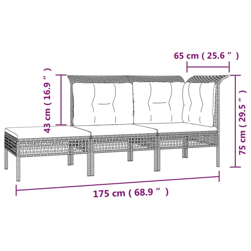 Ulkokalusteet vidaXL, harmaa hinta ja tiedot | Puutarhakalusteet | hobbyhall.fi