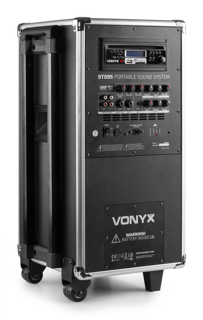 Vonyx ST095 Kannettava äänijärjestelmä 8" CD/UHF/MP3 BT:llä hinta ja tiedot | Kaiuttimet | hobbyhall.fi