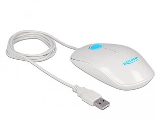 Delock Optinen 3-painikkeinen LED-hiiri USB Type-A valkoinen hinta ja tiedot | Hiiret | hobbyhall.fi