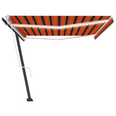 Markiisi LED/tuulitunnistimella vidaXL, 500x300cm, oranssi/ruskea hinta ja tiedot | Aurinkovarjot ja markiisit | hobbyhall.fi