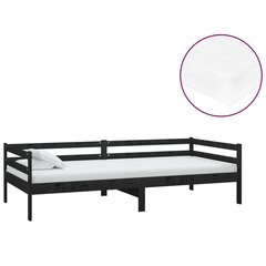 Sänky patjalla, vidaXL musta, 90x200cm, massiivi mäntyä hinta ja tiedot | Sängyt | hobbyhall.fi