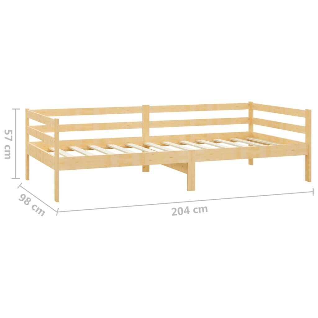 Sänky patjalla, vidaXL 90x200cm, massiivi mäntyä hinta ja tiedot | Sängyt | hobbyhall.fi