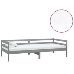 Sänky patjalla, vidaXL, harmaa, 90x200cm, massiivi mänty, harmaa hinta ja tiedot | Sängyt | hobbyhall.fi