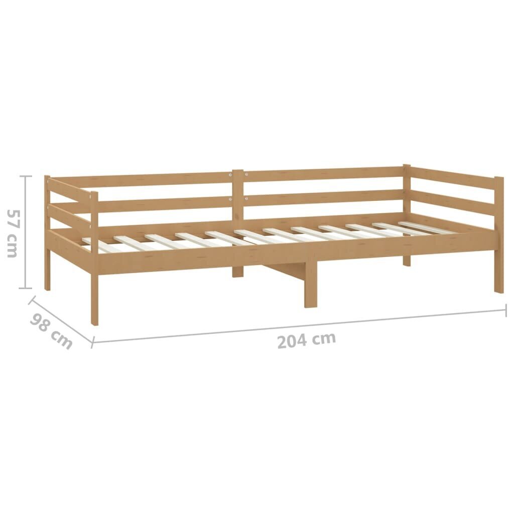 Sänky patjalla, vidaXL, hunajaruskea, 90x200cm, massiivimänty, ruskea hinta ja tiedot | Sängyt | hobbyhall.fi