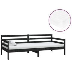 Sänky patjalla, vidaXL musta, 90x200cm, massiivi mäntyä hinta ja tiedot | Sängyt | hobbyhall.fi