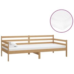 Sänky patjalla, vidaXL, hunajaruskea, 90x200cm, massiivimänty, ruskea hinta ja tiedot | Sängyt | hobbyhall.fi