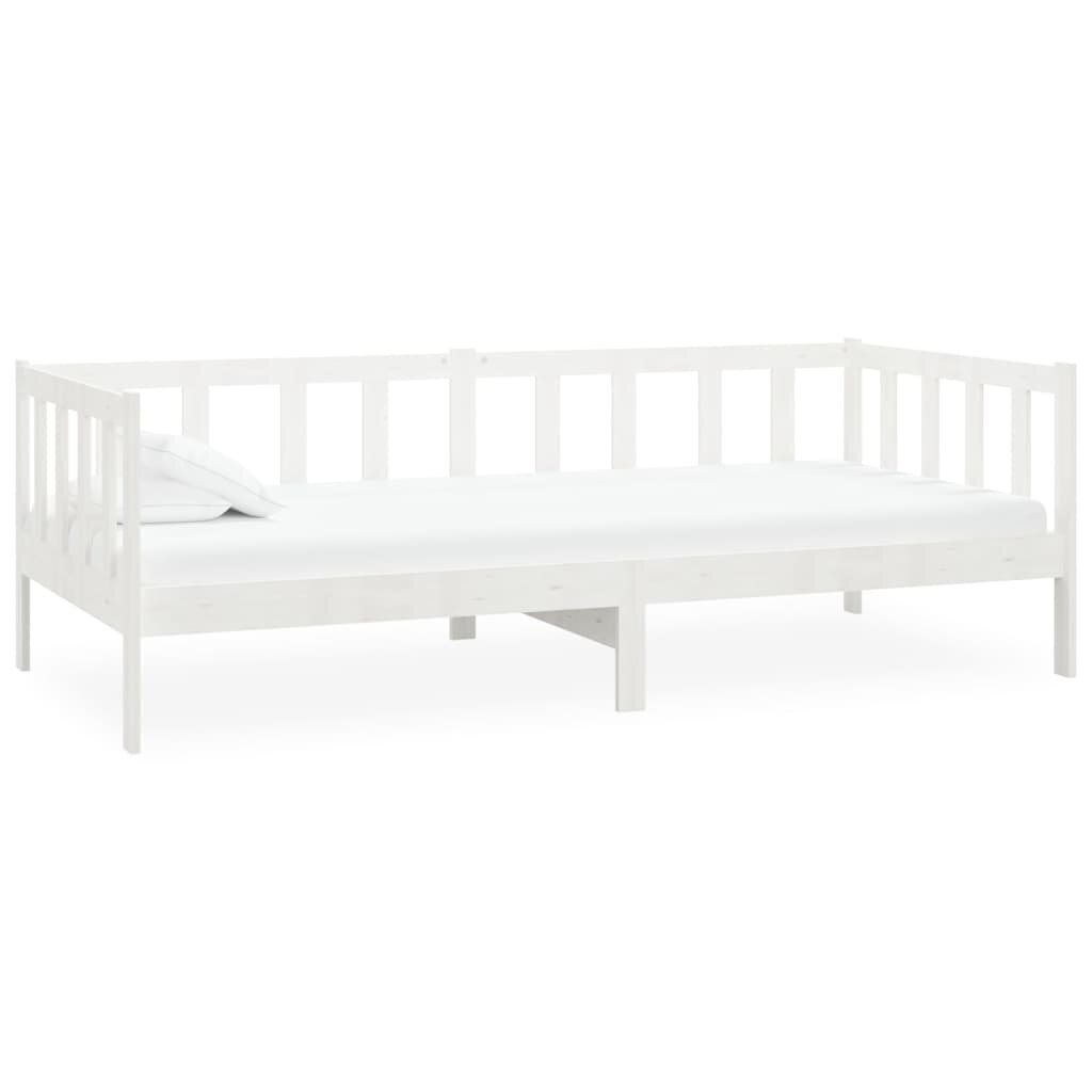Sänky patjalla, vidaXL valkoinen, 90x200cm, massiivi mäntypuuta hinta ja tiedot | Sängyt | hobbyhall.fi