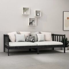 Sänky patjalla, musta, vidaXL 90x200cm, massiivi mäntyä hinta ja tiedot | Sängyt | hobbyhall.fi