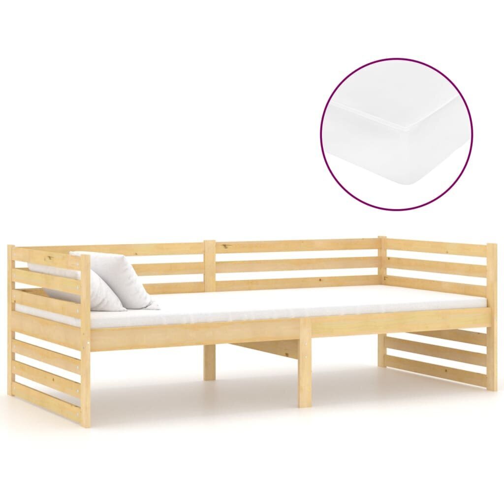 Sänky patjalla, vidaXL 90x200cm, massiivi mäntyä hinta ja tiedot | Sängyt | hobbyhall.fi