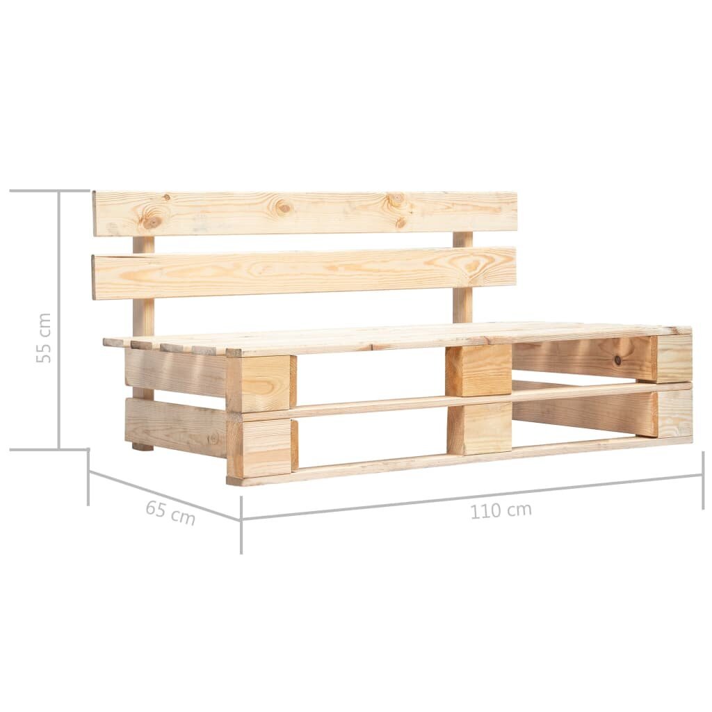 vidaXL Pallet-loungesetti tyynyillä, 4 osaa, mäntyä hinta ja tiedot | Puutarhakalusteet | hobbyhall.fi