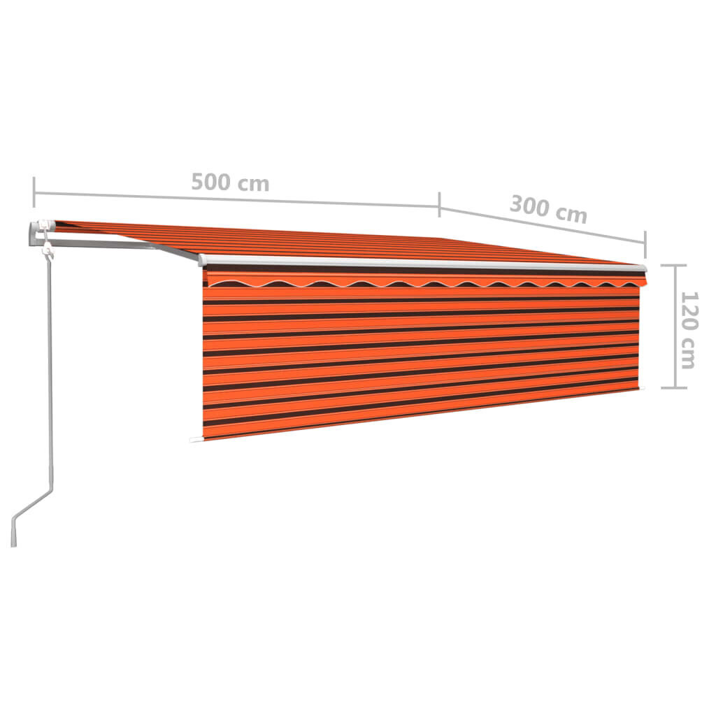 Markiisi vidaXL, oranssi/ruskea hinta ja tiedot | Aurinkovarjot ja markiisit | hobbyhall.fi