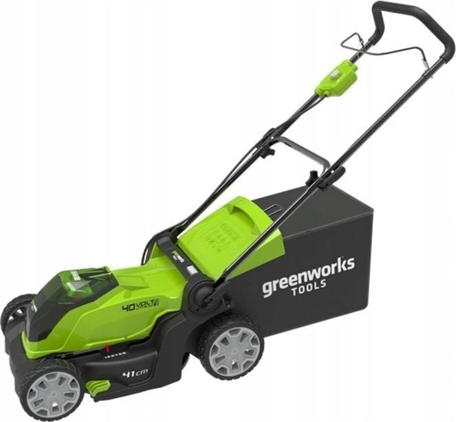 Akkuruohonleikkuri Greenworks G40LM41K4 40 V, akulla ja laturilla hinta ja tiedot | Ruohonleikkurit | hobbyhall.fi