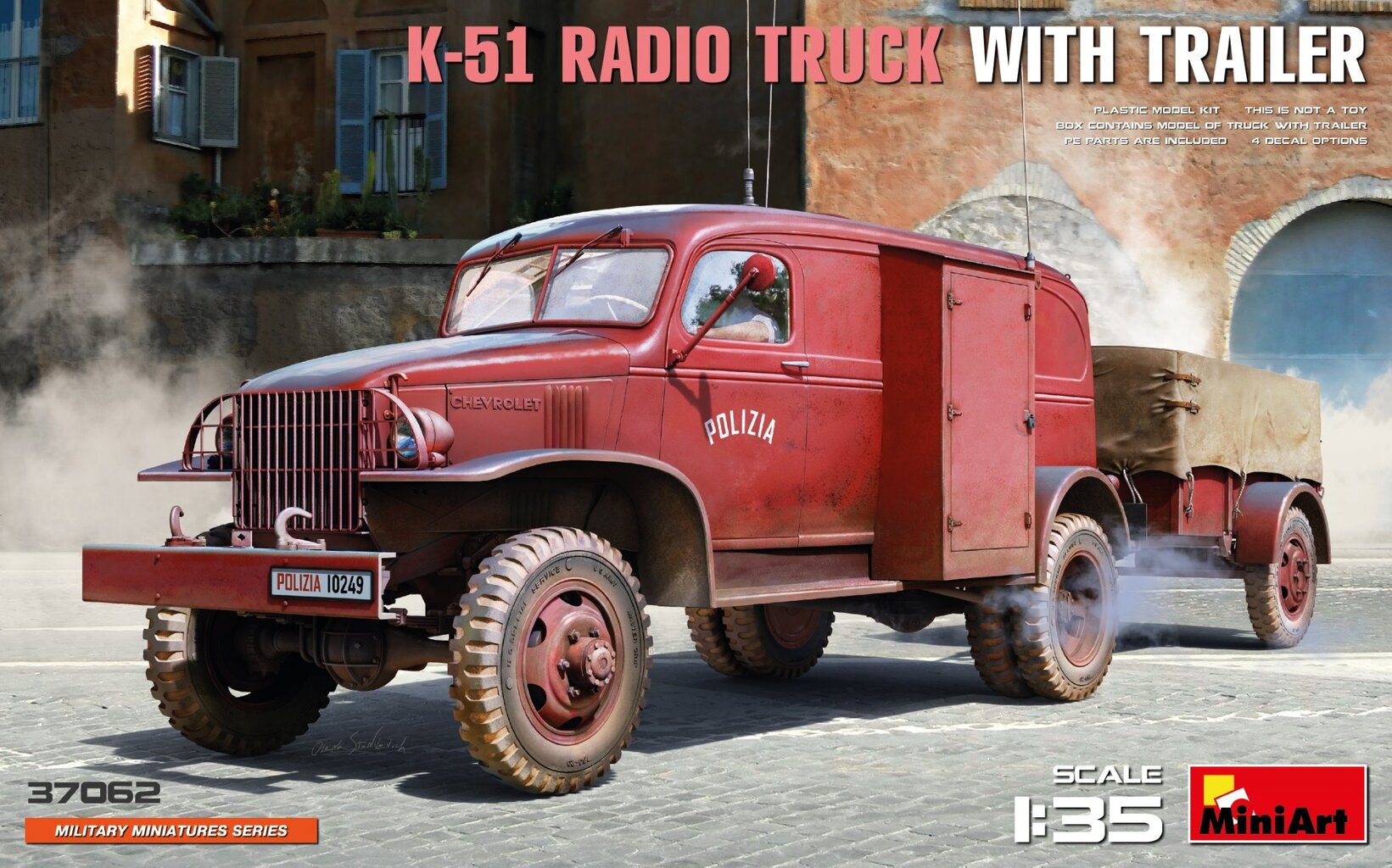 Liimattava malli MiniArt 37062 K-51 Radio Truck with Trailer 1/35 hinta ja tiedot | Koottavat pienoismallit | hobbyhall.fi