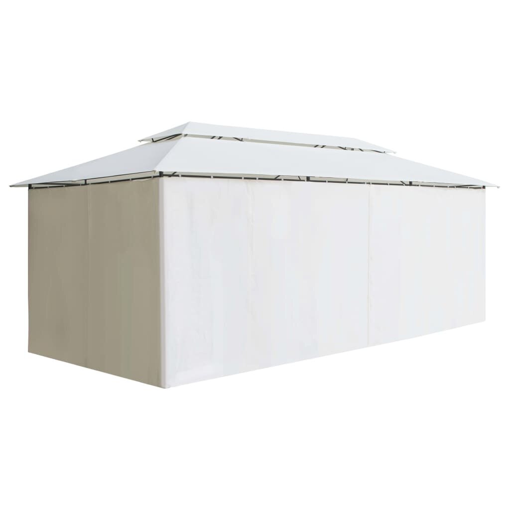 vidaXL Huvimaja verhoilla 600x298x270 cm valkoinen 180 g/m² hinta ja tiedot | Puutarhapaviljongit | hobbyhall.fi