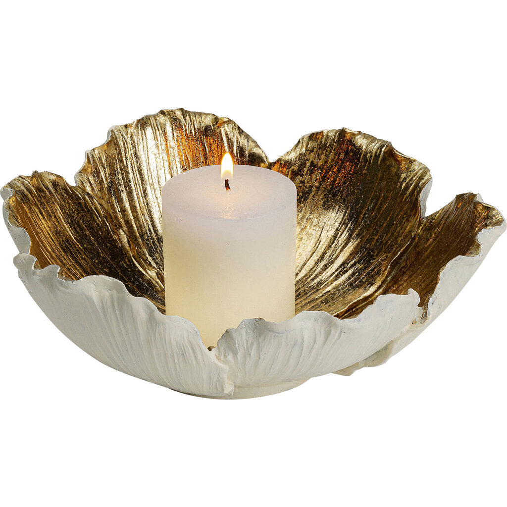 Kulho Flower Bloom Cream Gold, Ø25cm hinta ja tiedot | Kynttilät ja kynttilänjalat | hobbyhall.fi