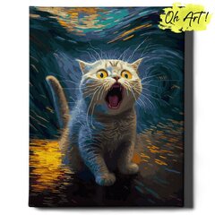 Maalaus numeroilla Kehyksessä Valkoinen kissanpentu Oh Art!, 40x50 cm hinta ja tiedot | Maalaa numeroiden mukaan | hobbyhall.fi