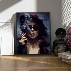 Numeromaalaus kehyksessä Tyttö savukkeen kanssa Oh Art!, 40x50 cm hinta ja tiedot | Maalaa numeroiden mukaan | hobbyhall.fi