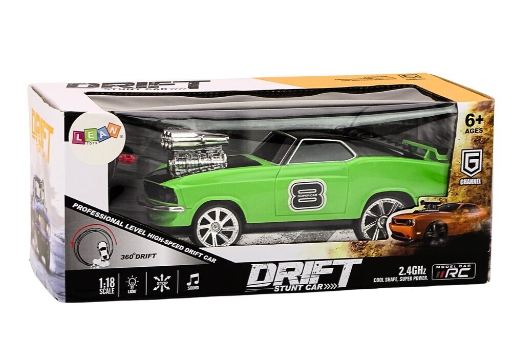 Kauko-ohjattava Drift Car, vihreä hinta ja tiedot | Poikien lelut | hobbyhall.fi