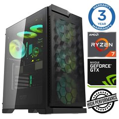 INTOP Ryzen 7 5700X 32GB 500SSD M.2 NVME GTX1650 4GB no-OS hinta ja tiedot | Pöytätietokoneet | hobbyhall.fi