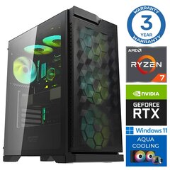 Intop Aqua Ryzen 7 7700X 16GB DDR5 1TB SSD M.2 NVME+2TB RTX3060 12GB WIN11 hinta ja tiedot | Pöytätietokoneet | hobbyhall.fi