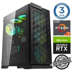 INTOP Ryzen 7 5700X 32GB 1TB SSD M.2 NVME+2TB RTX3050 6GB no-OS hinta ja tiedot | Pöytätietokoneet | hobbyhall.fi