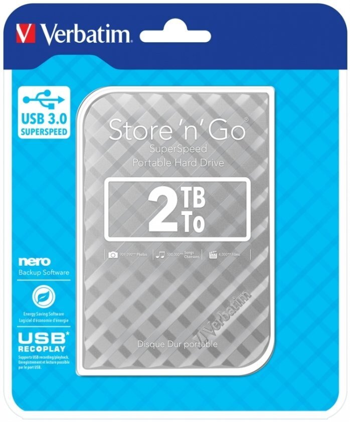 External HDD Verbatim Store & Go GEN 2, 2.5inch, 2TB, USB 3.0, Silver hinta ja tiedot | Ulkoiset kovalevyt | hobbyhall.fi