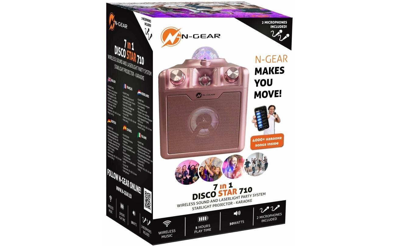 N-Gear Disco Star 710SP Pink (DISCOSTAR710SP) hinta ja tiedot | Kaiuttimet | hobbyhall.fi