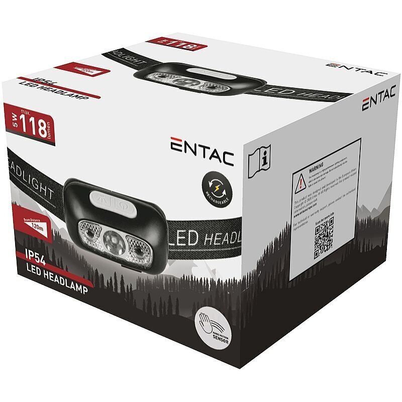 Entac ladattava taskulamppu 5 W Sensor hinta ja tiedot | Taskulamput ja valonheittimet | hobbyhall.fi