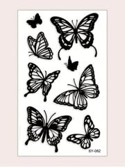 Väliaikainen tatuointi perhosilla, Electronics LV-300010, musta hinta ja tiedot | Meikkisiveltimet ja meikkisienet | hobbyhall.fi