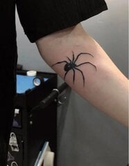 Väliaikainen tatuointi hämähäkillä, Electronics LV-300022, musta hinta ja tiedot | Meikkisiveltimet ja meikkisienet | hobbyhall.fi