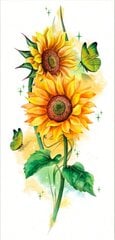 Väliaikainen tatuointi auringonkukalla ja perhosilla, Electronics LV-300037, keltainen hinta ja tiedot | Meikkisiveltimet ja meikkisienet | hobbyhall.fi