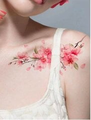 Tilapäinen tatuointi kirsikankukkakuviolla, Electronics LV-300043, vaaleanpunainen hinta ja tiedot | Meikkisiveltimet ja meikkisienet | hobbyhall.fi