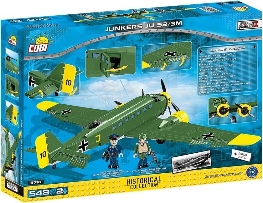 COBI HC WWII Junkers JU52/3M 548kl 5710 hinta ja tiedot | LEGOT ja rakennuslelut | hobbyhall.fi