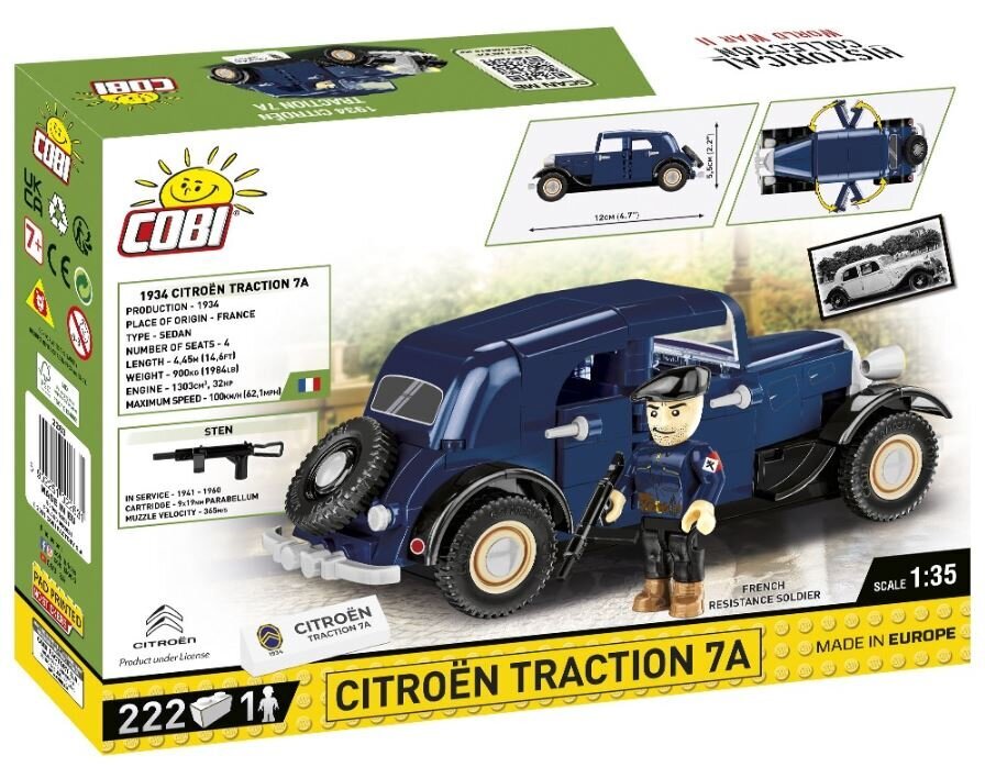 Cobi HC WWII 1934 Citroen Traction 7A hinta ja tiedot | LEGOT ja rakennuslelut | hobbyhall.fi