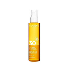 Suihkutettava suojaava öljy vartalolle ja hiuksille Clarins Glowing Sun Oil SPF 30, 150 ml hinta ja tiedot | Aurinkovoiteet | hobbyhall.fi