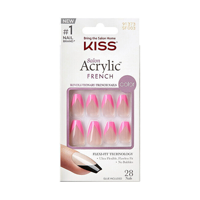 Tekonivelsarja Kiss Salon Acrylic French Color Squared, 28 kpl hinta ja tiedot | Manikyyri- ja pedikyyritarvikkeet | hobbyhall.fi