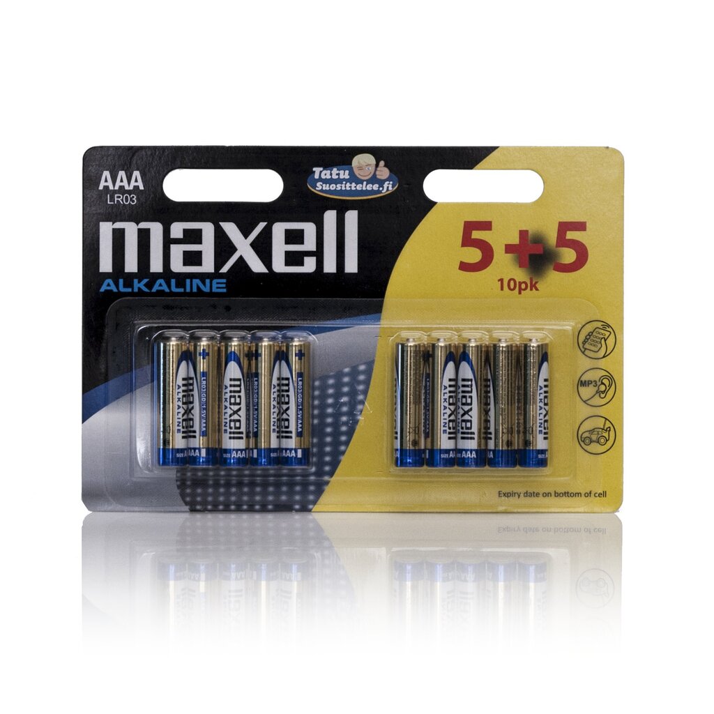 Paristot Maxell Alkaline LR3(AAA) (5+5) kpl hinta ja tiedot | Paristot | hobbyhall.fi