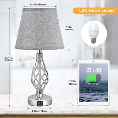 LED-pöytävalaisin, 2 kpl, harmaa hinta ja tiedot | Pöytävalaisimet | hobbyhall.fi