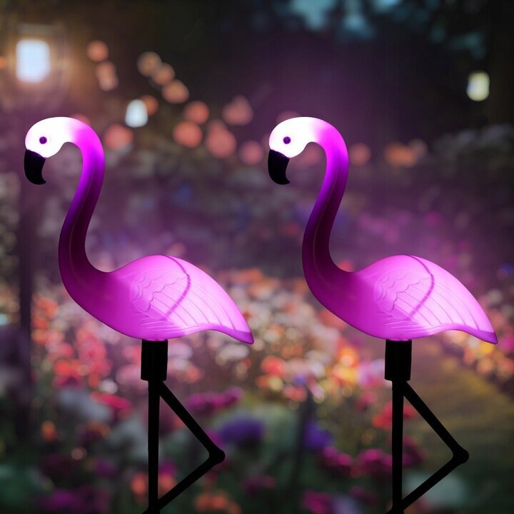 Puutarhalamput aurinkokennoilla Fluxar FLAMINGOS 3kpl hinta ja tiedot | Puutarha- ja ulkovalot | hobbyhall.fi