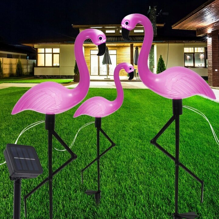 Puutarhalamput aurinkokennoilla Fluxar FLAMINGOS 3kpl hinta ja tiedot | Puutarha- ja ulkovalot | hobbyhall.fi