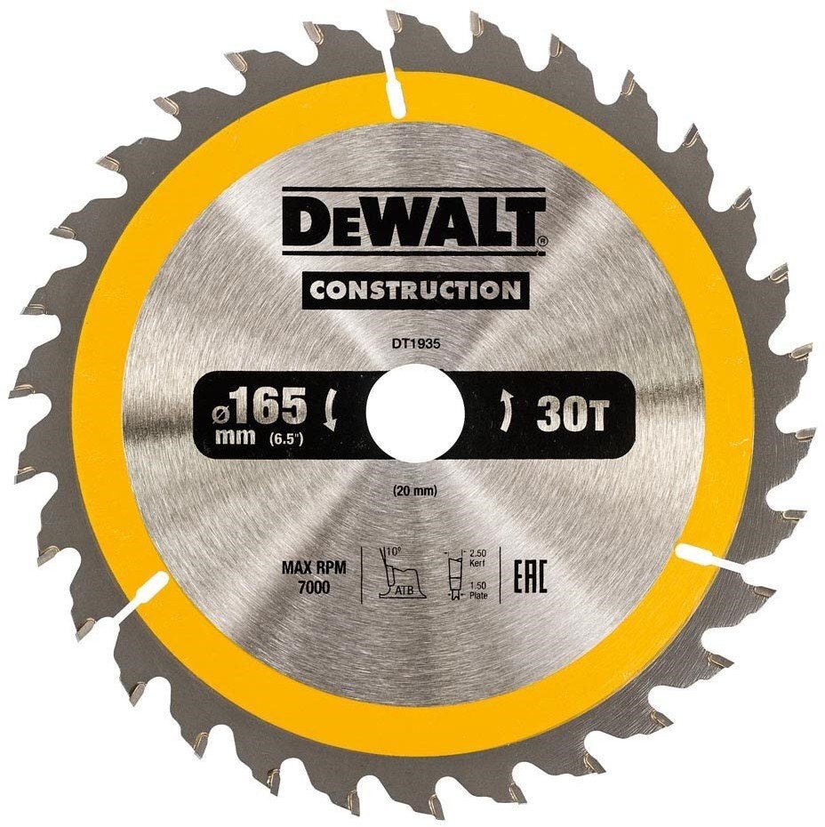 Leikkuulaikka Dewalt 165x20mm - DT1935-QZ hinta ja tiedot | Puutarhatyökalujen tarvikkeet | hobbyhall.fi