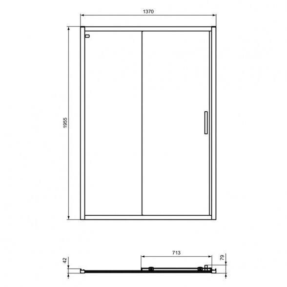 Suihkuovi IDEAL STANDARD Connect 2 140x195 hinta ja tiedot | Suihkuseinät ja -ovet | hobbyhall.fi