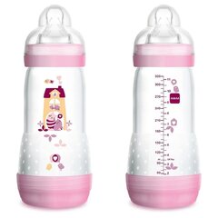 Mam Easy Start Anti-Colic -pullo, pinkki/vaaleanpunainen, 2+ kk, 2 kpl, 260 ml hinta ja tiedot | Tuttipullot ja tarvikkeet | hobbyhall.fi
