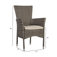 Paloma-tuoli, 57 x 59 x 90 cm, harmaanruskea hinta ja tiedot | Puutarhatuolit | hobbyhall.fi