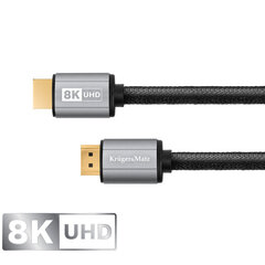 Hdmi-hdmi 2.1 8k kaapeli 3 m Kruger&Matz hinta ja tiedot | Kaapelit ja adapterit | hobbyhall.fi