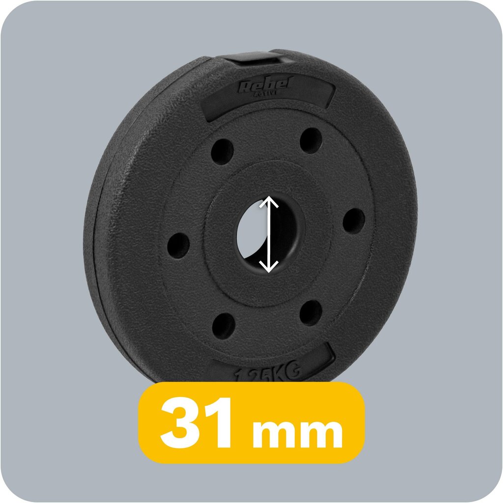 Painosarja 4x1,25 kg, reikä 31 mm. hinta ja tiedot | Käsipainot, kahvakuulat ja voimaharjoittelu | hobbyhall.fi