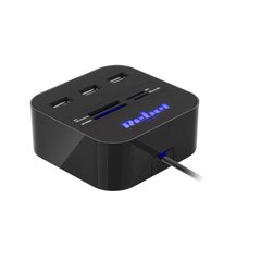 Usb 2.0 3-porttinen hubi, jossa on muistikortinlukija hinta ja tiedot | Adapterit | hobbyhall.fi