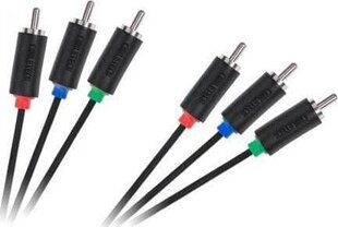 3rca-3rca komponenttikaapeli 1,8 m cabletech standardi hinta ja tiedot | Kaapelit ja adapterit | hobbyhall.fi