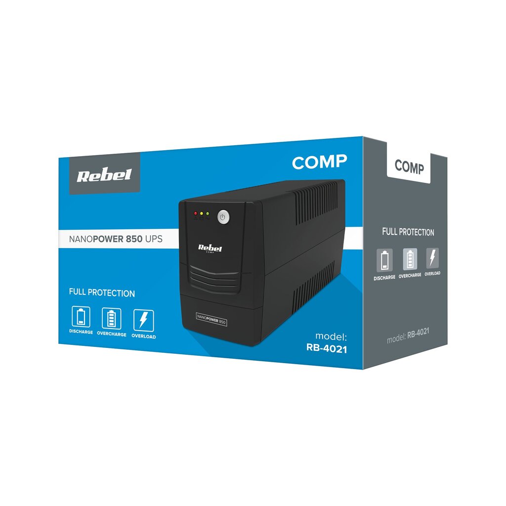 Rebel Computer Ups -malli nanopower 850 hinta ja tiedot | UPS-laitteet | hobbyhall.fi